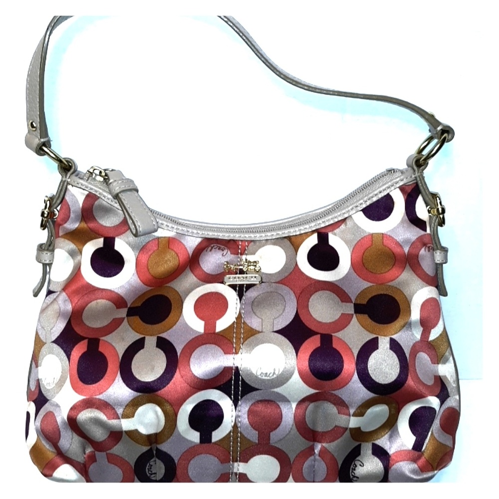 Coach Madison Graphic OP art Pleated Top Handle